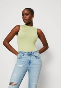 COTTON ON Seamless Kiki Mock Neck Tank - Top - Soft Khaki -Only Mode Winkel 5cab11619ed545c3b273147d27338eed