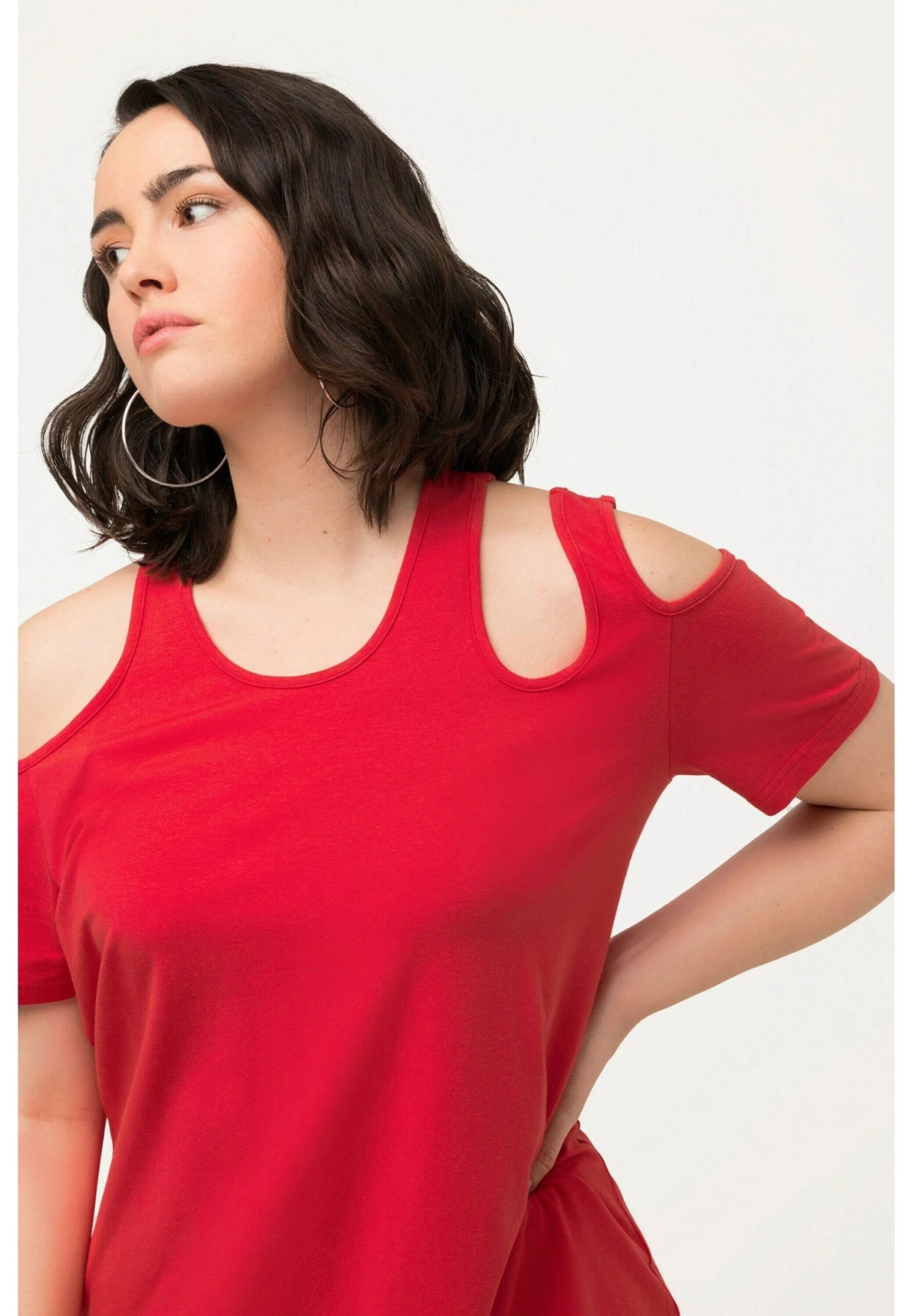 Ulla Popken T-Shirt Basic - Rouge Salsa 4 Ulla Popken T-Shirt Basic - Rouge Salsa - Afbeelding 4