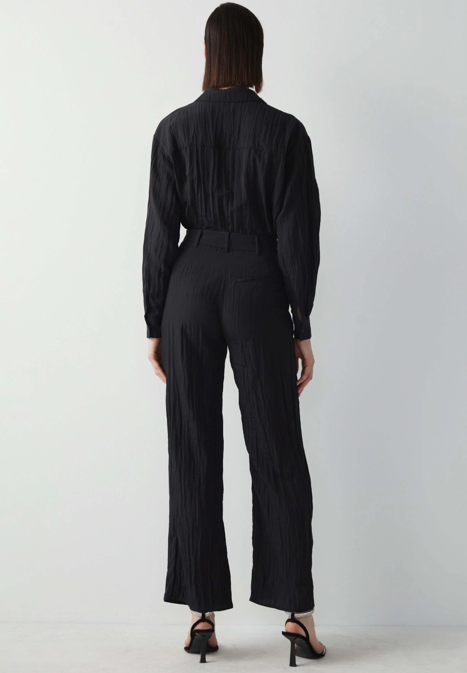 Ipekyol Palazzo Textured Wide Leg Fit - Broek - Black 3 Ipekyol Palazzo Textured Wide Leg Fit - Broek - Black - Afbeelding 3