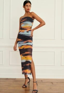 Next Bandeau Midi Standard - Etui-Jurk - Blue Orange Sunset