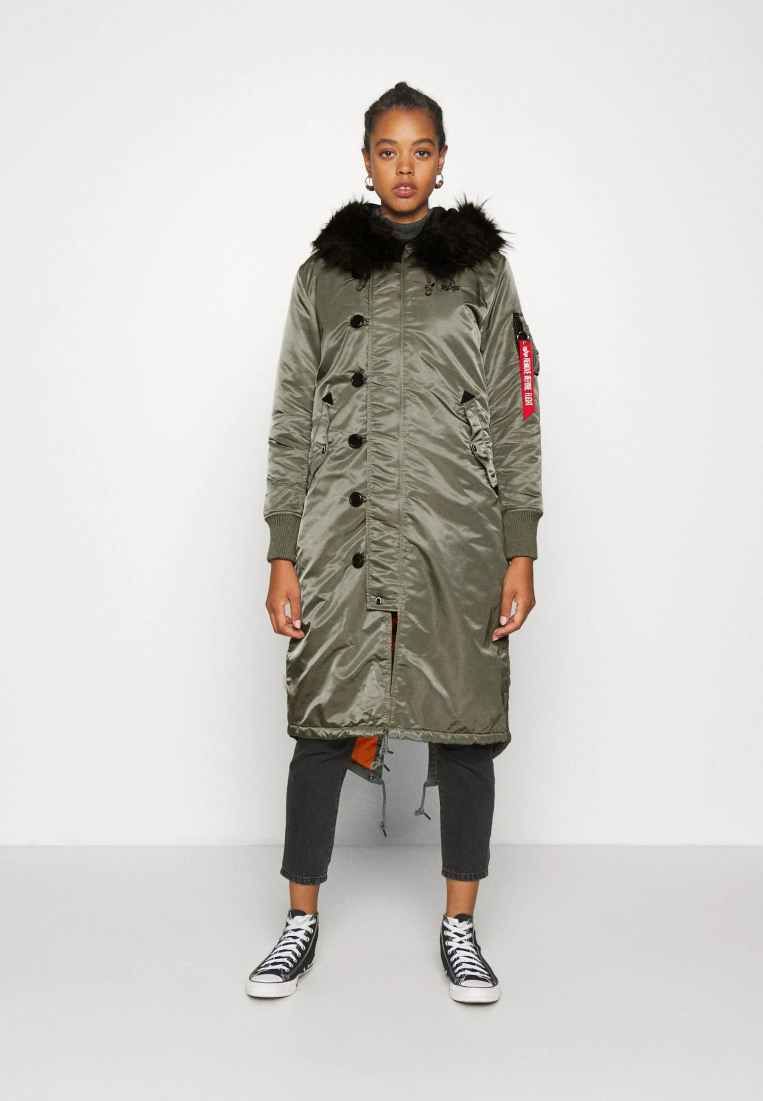 Alpha Industries Long Fishtail - Parka - Vintage Green 1 Alpha Industries Long Fishtail - Parka - Vintage Green