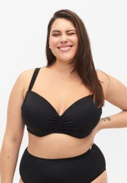 Zizzi Mit Vorgeformten Cups - Bikinitop - Black