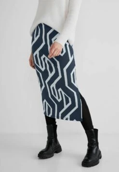 STREET ONE Jacquard Mit Dessin - Kokerrok - Blau