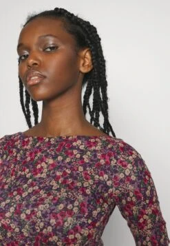 Munzie Elbow Day Dress - Jurk - Navy/Burgundy/Multi -Only Mode Winkel 60fd62d7854c4d5d9b996d324d78a6df