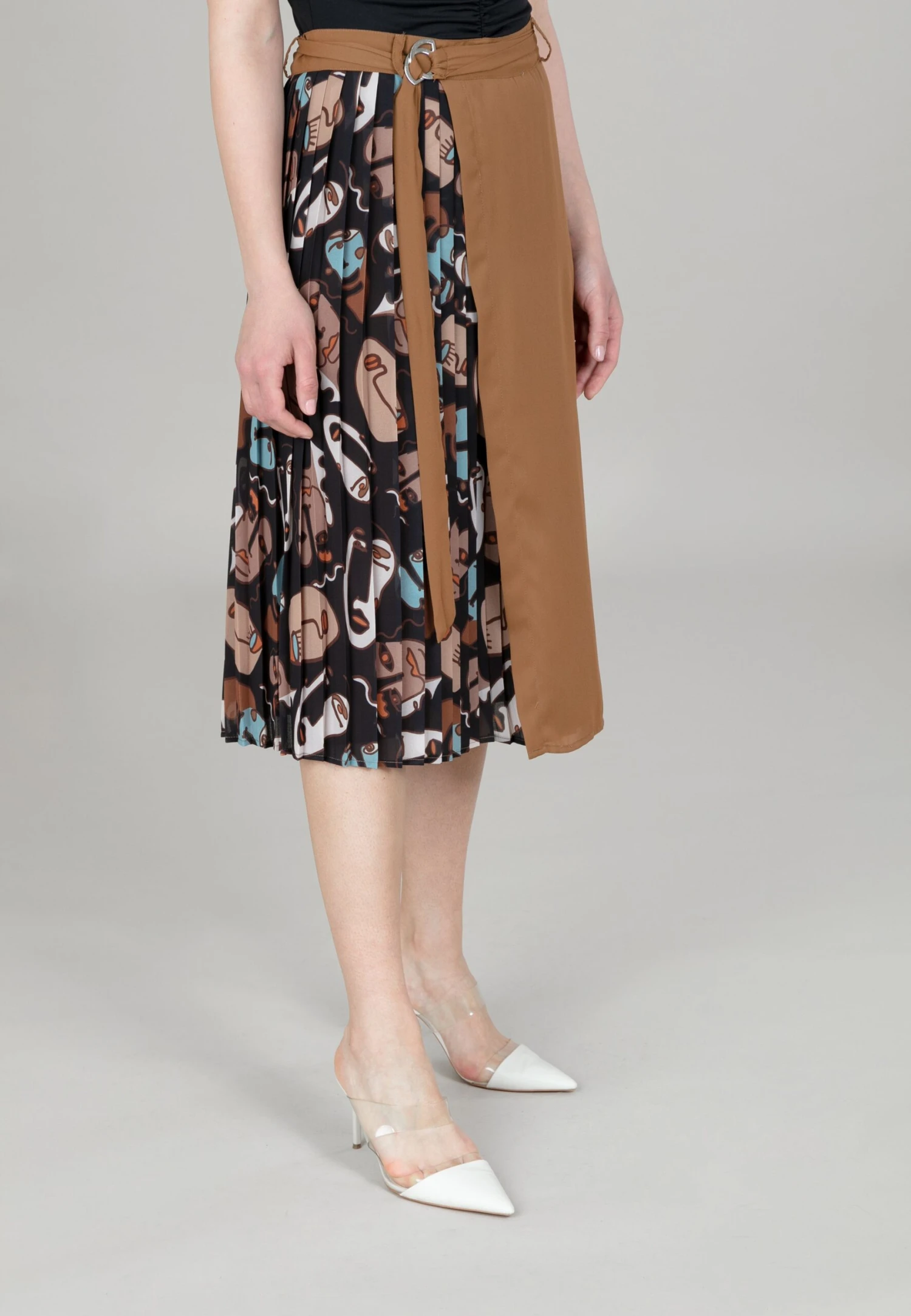 A-Lijn Rok - Nero/Tabacco 3 A-Lijn Rok - Nero/Tabacco - Afbeelding 3