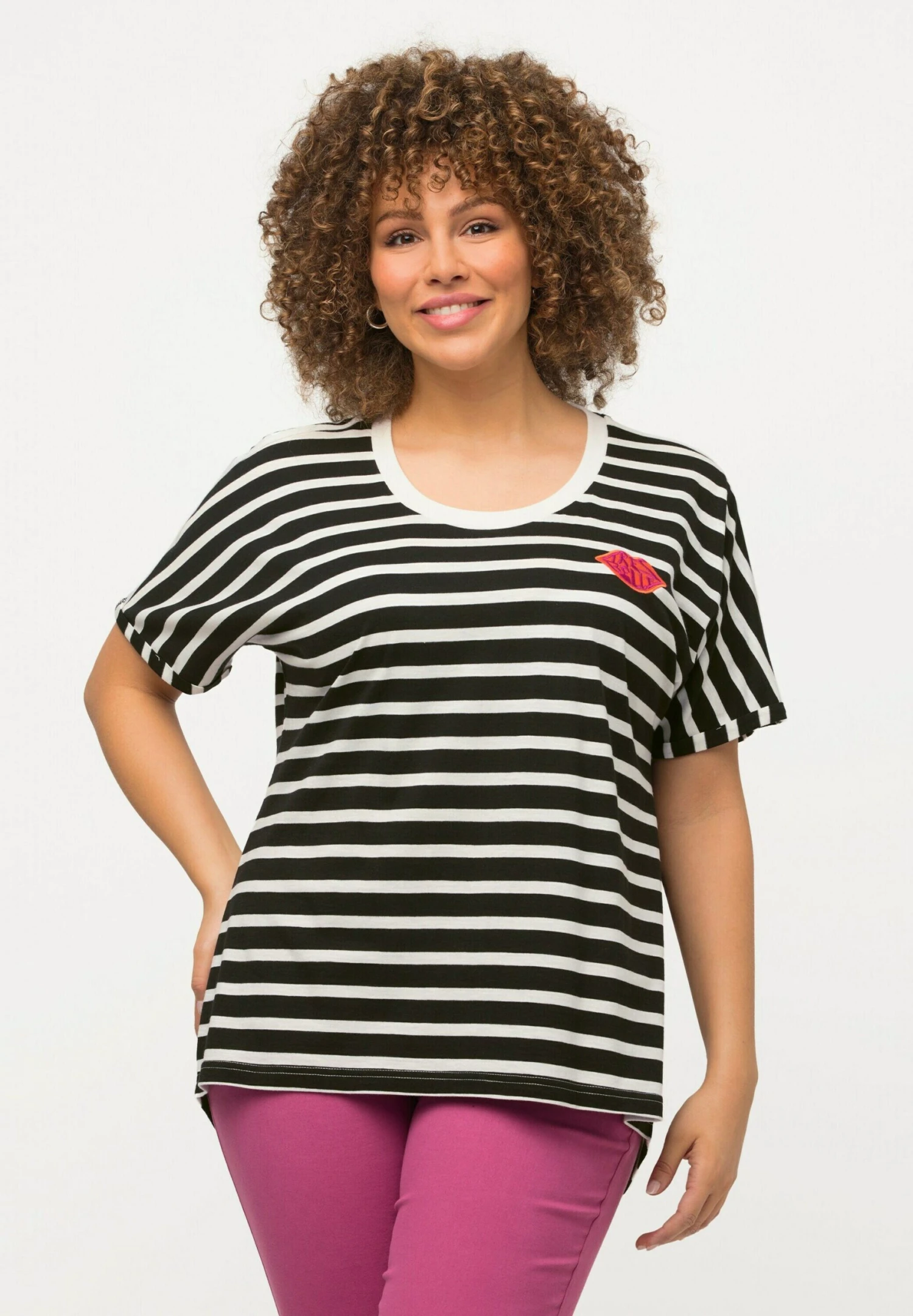 Ulla Popken T-Shirt Print - Noir 1 Ulla Popken T-Shirt Print - Noir