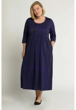 Ulla Popken Batik Rundhals 3/4-Ärmel - Jerseyjurk - Lilas Foncé