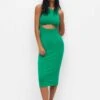 PULL & BEAR Long Cut Out - Etui-Jurk - Green