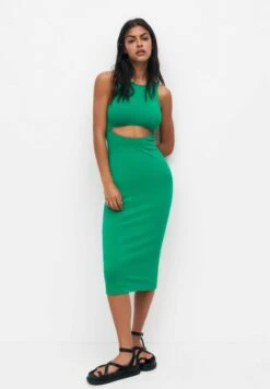 PULL & BEAR Long Cut Out - Etui-Jurk - Green