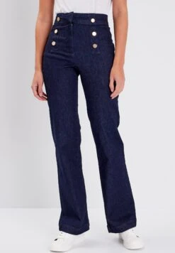 Mit Steg - Flared Jeans - Denim Brut