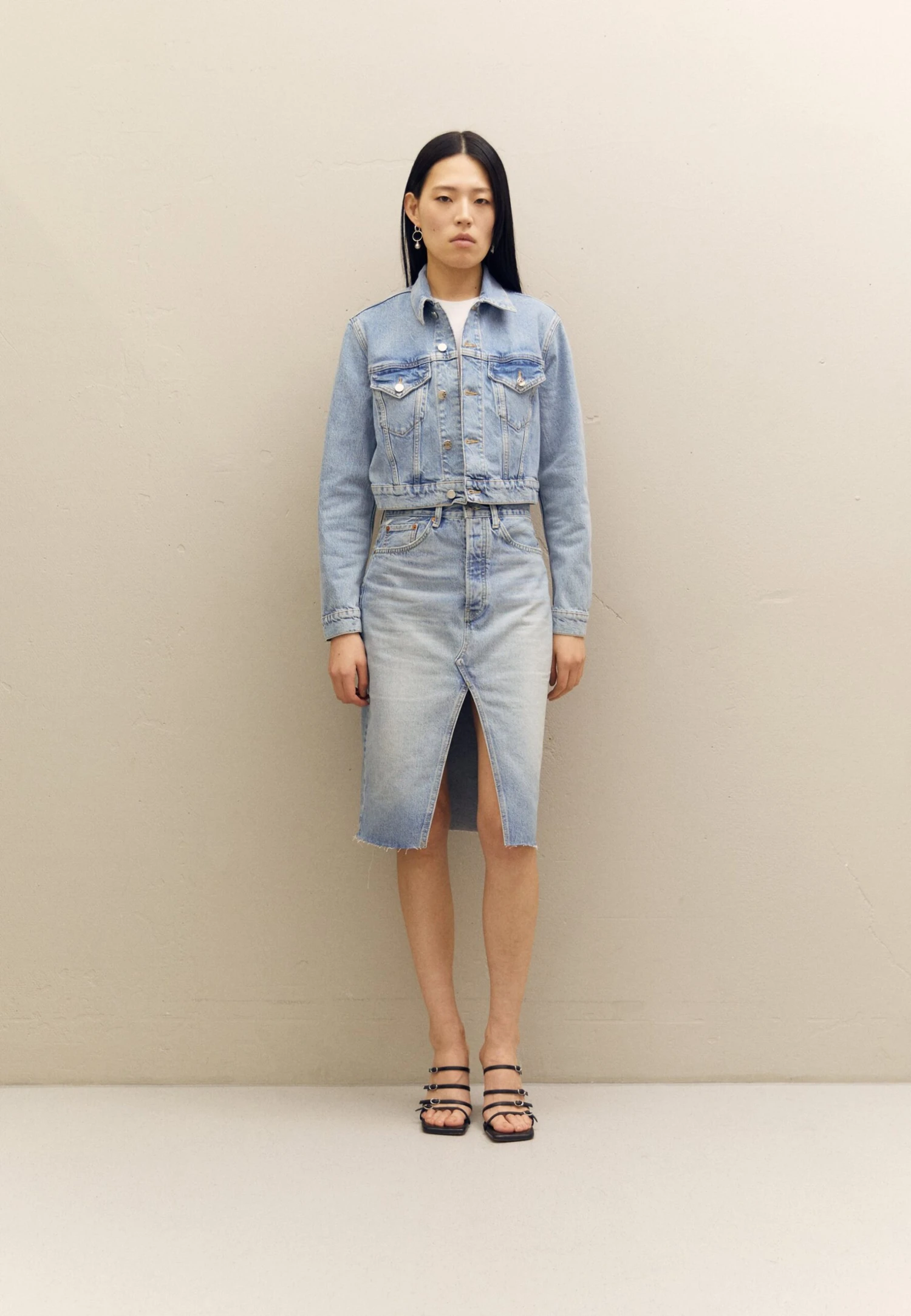 RE/DONE Midi Skirt - Kokerrok - Opal Indigo 2 RE/DONE Midi Skirt - Kokerrok - Opal Indigo - Afbeelding 2