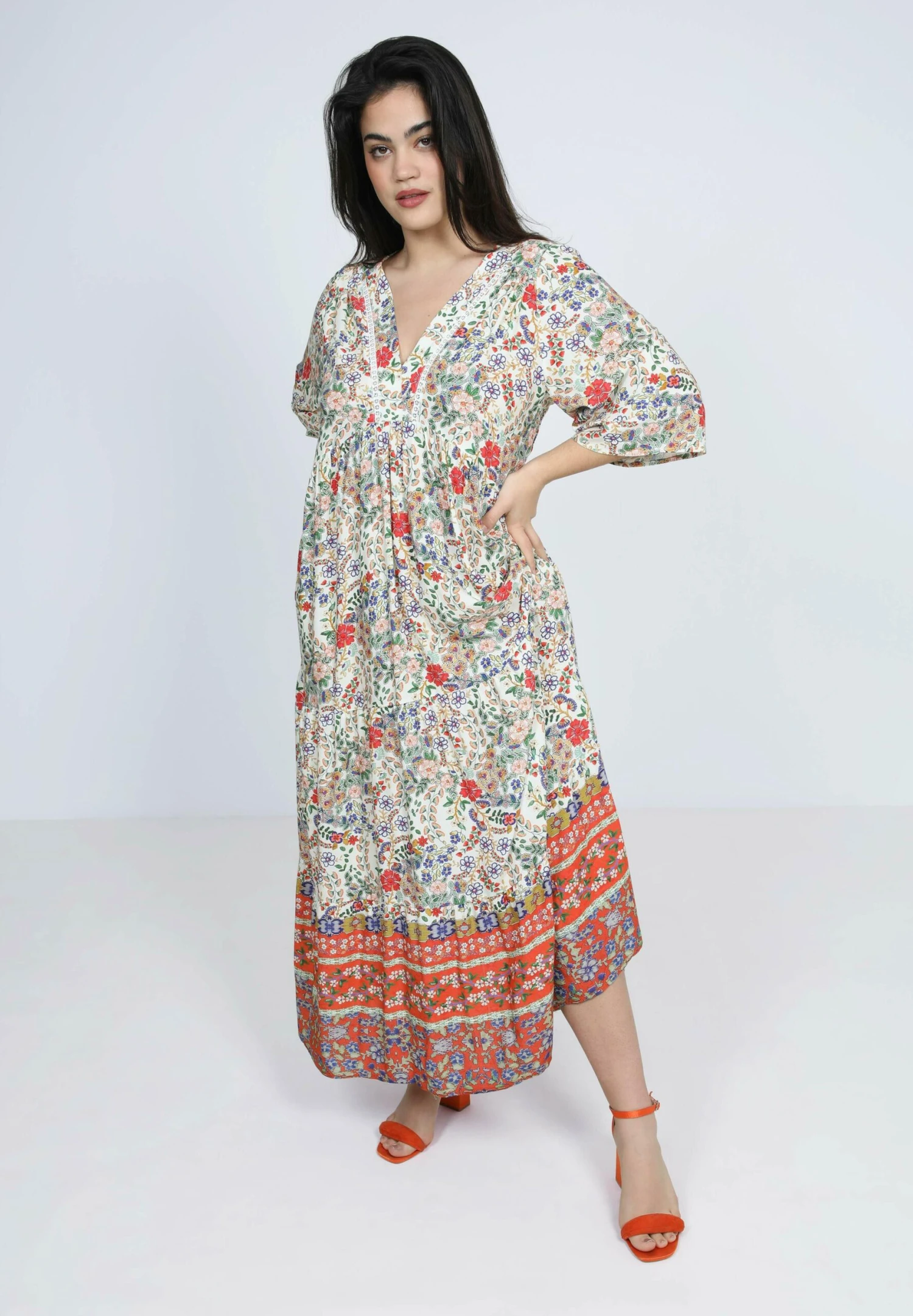 Longue De Sstyle Bohéme Motif Avec Une Base - Maxi-Jurk - Multicolore 1 Longue De Sstyle Bohéme Motif Avec Une Base - Maxi-Jurk - Multicolore