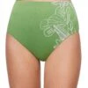 Oysho Embroidered High-Coverage - Bikinibroekje - Green