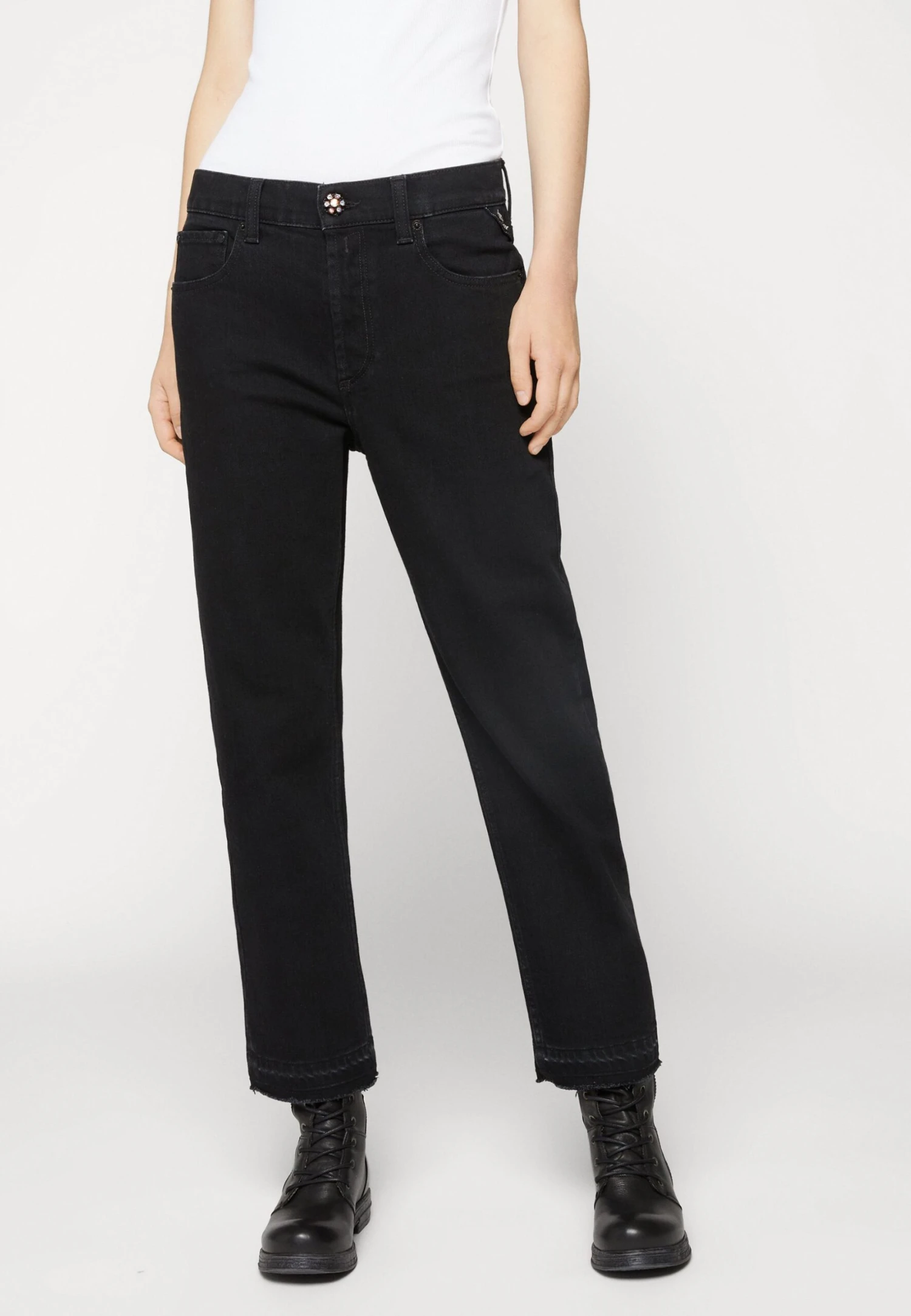 Replay Maijke- Straight Leg Jeans - Dark Grey 3 Replay Maijke- Straight Leg Jeans - Dark Grey - Afbeelding 3