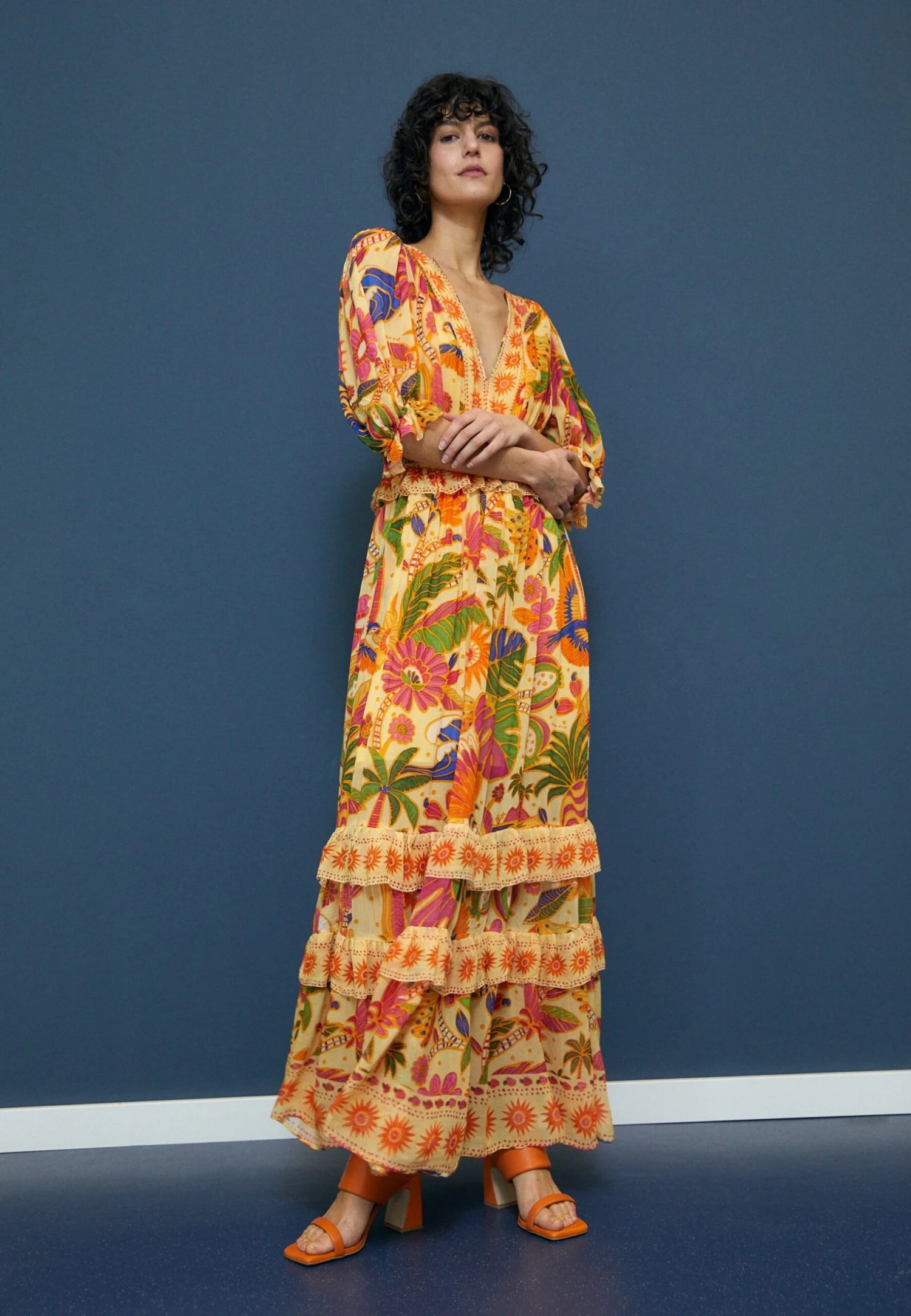 Farm Rio Rio Tapestry Dress - Maxi-Jurk - Rio Tapestry Yellow 1 Farm Rio Rio Tapestry Dress - Maxi-Jurk - Rio Tapestry Yellow