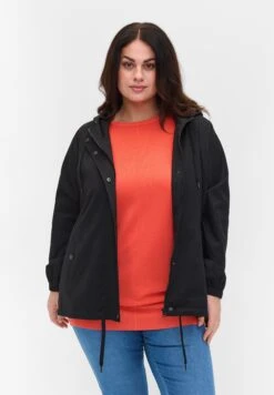 Zizzi With Welt Pockets - Parka - Black