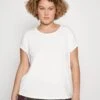 Vero Moda Curve Vmaya Plain - T-Shirt Basic - Snow White