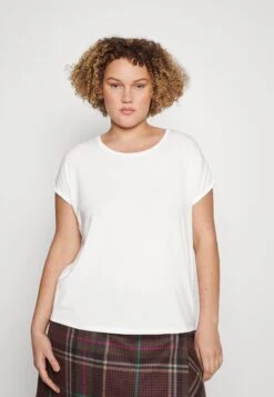 Vero Moda Curve Vmaya Plain - T-Shirt Basic - Snow White