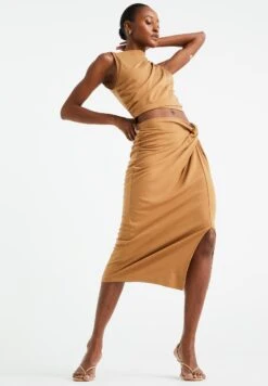 WE FASHION Kokerrok - Brown 9 WE FASHION Kokerrok - Brown -Only Mode Winkel 6d9917765b794823b464b81fd8496ace