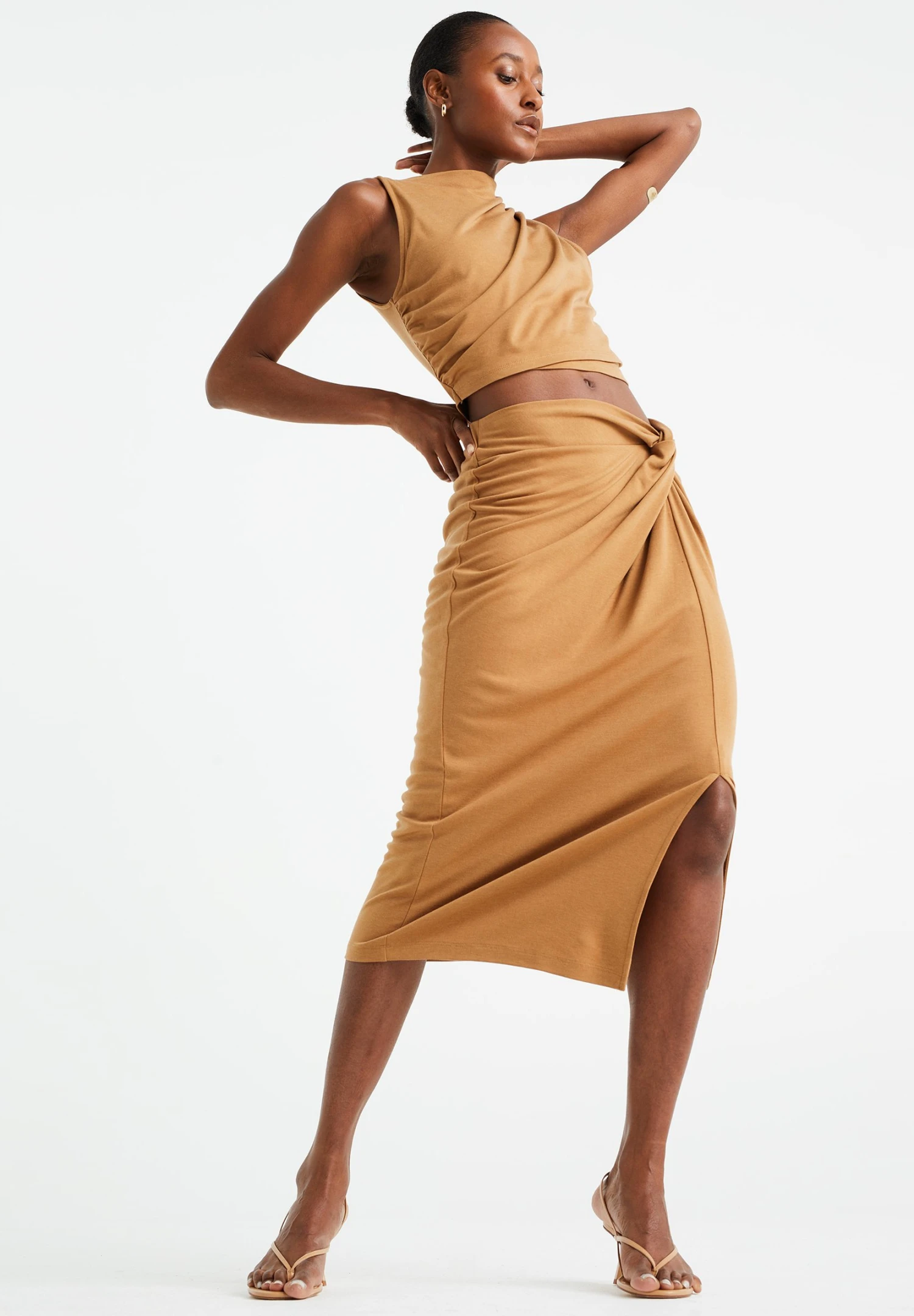 WE FASHION Kokerrok - Brown 4 WE FASHION Kokerrok - Brown - Afbeelding 4