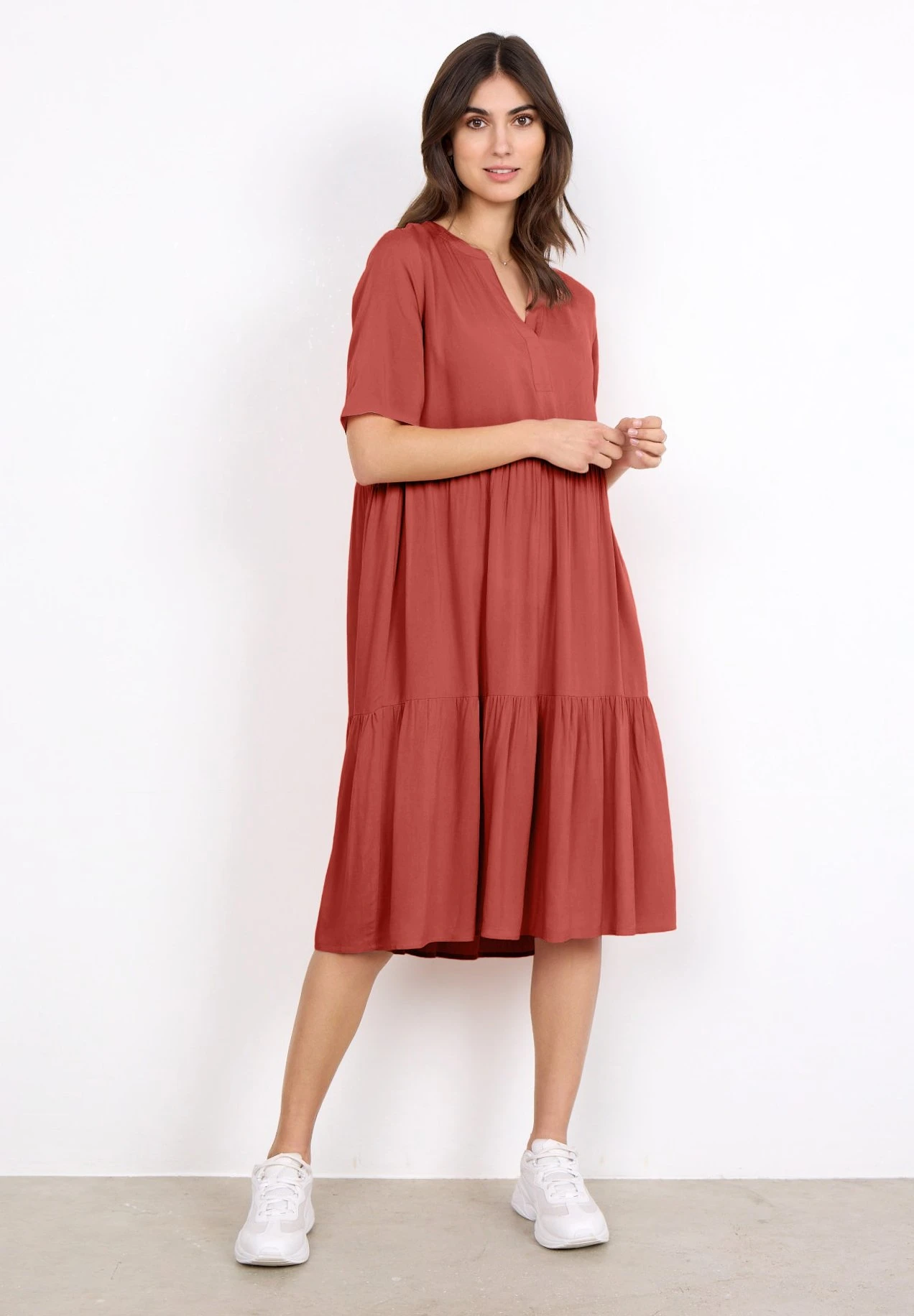 Soyaconcept Sc-Radia- Jurk - Dusty Red 2 Soyaconcept Sc-Radia- Jurk - Dusty Red - Afbeelding 2