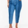 Zizzi Colorblock - Straight Leg Jeans - Blue Denim
