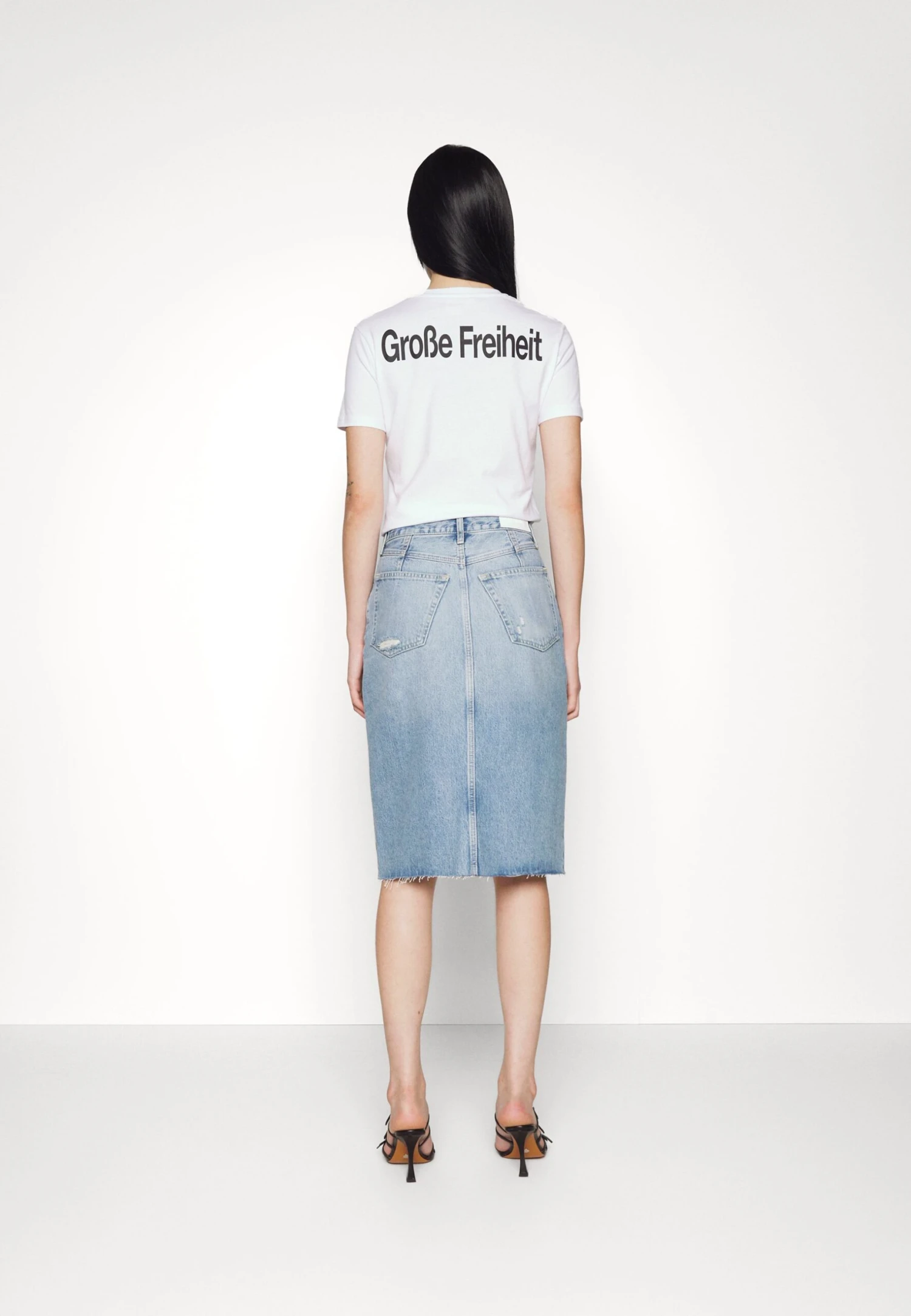 RE/DONE Midi Skirt - Kokerrok - Opal Indigo 4 RE/DONE Midi Skirt - Kokerrok - Opal Indigo - Afbeelding 4