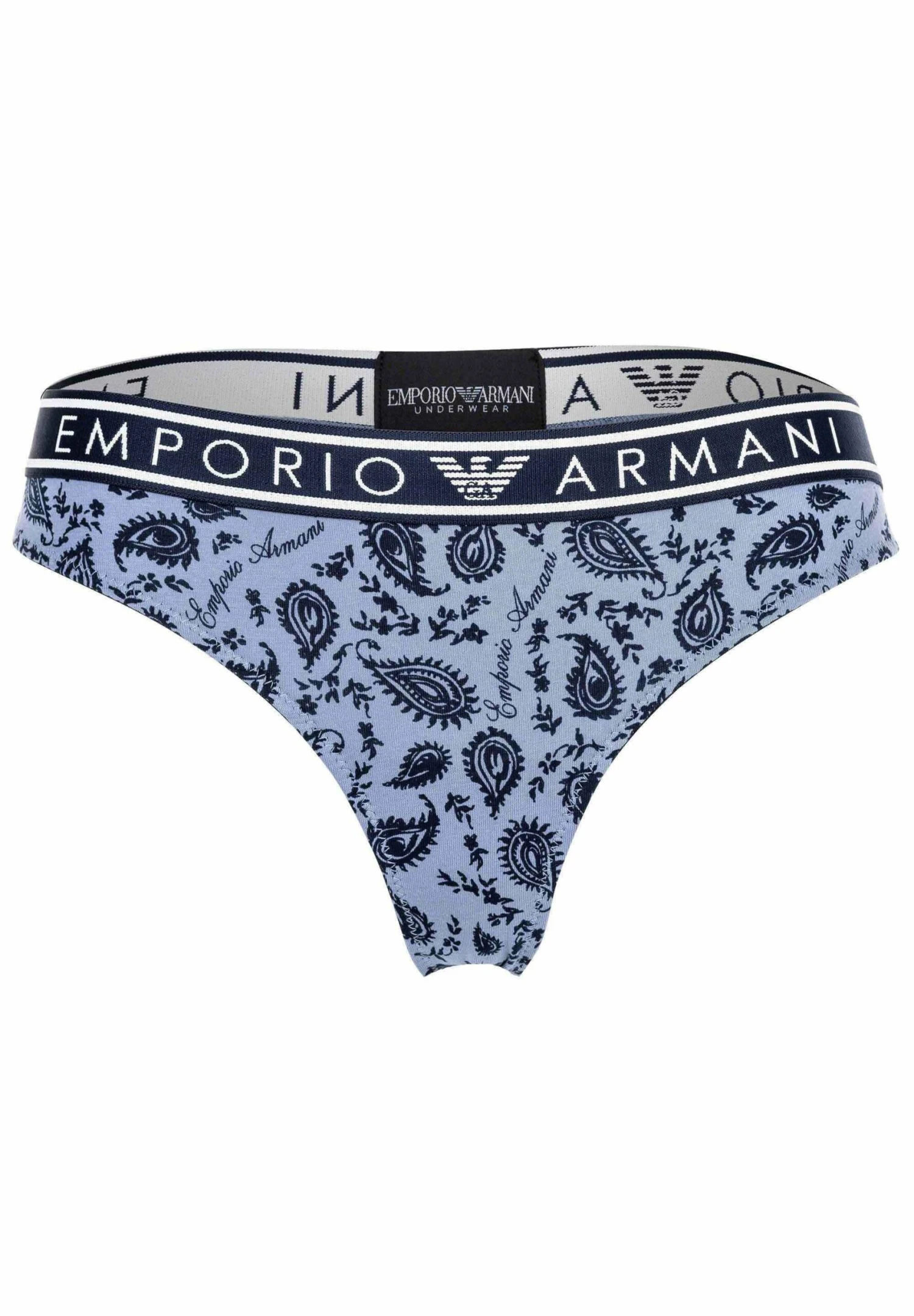Emporio Armani 2PackPrinted Cot - String - Dunkelblau Paisley 2 Emporio Armani 2PackPrinted Cot - String - Dunkelblau Paisley - Afbeelding 2
