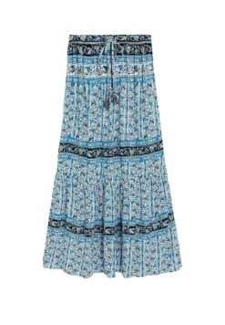 Marks & Spencer Printed Tiered - Plooirok - Blue Mix