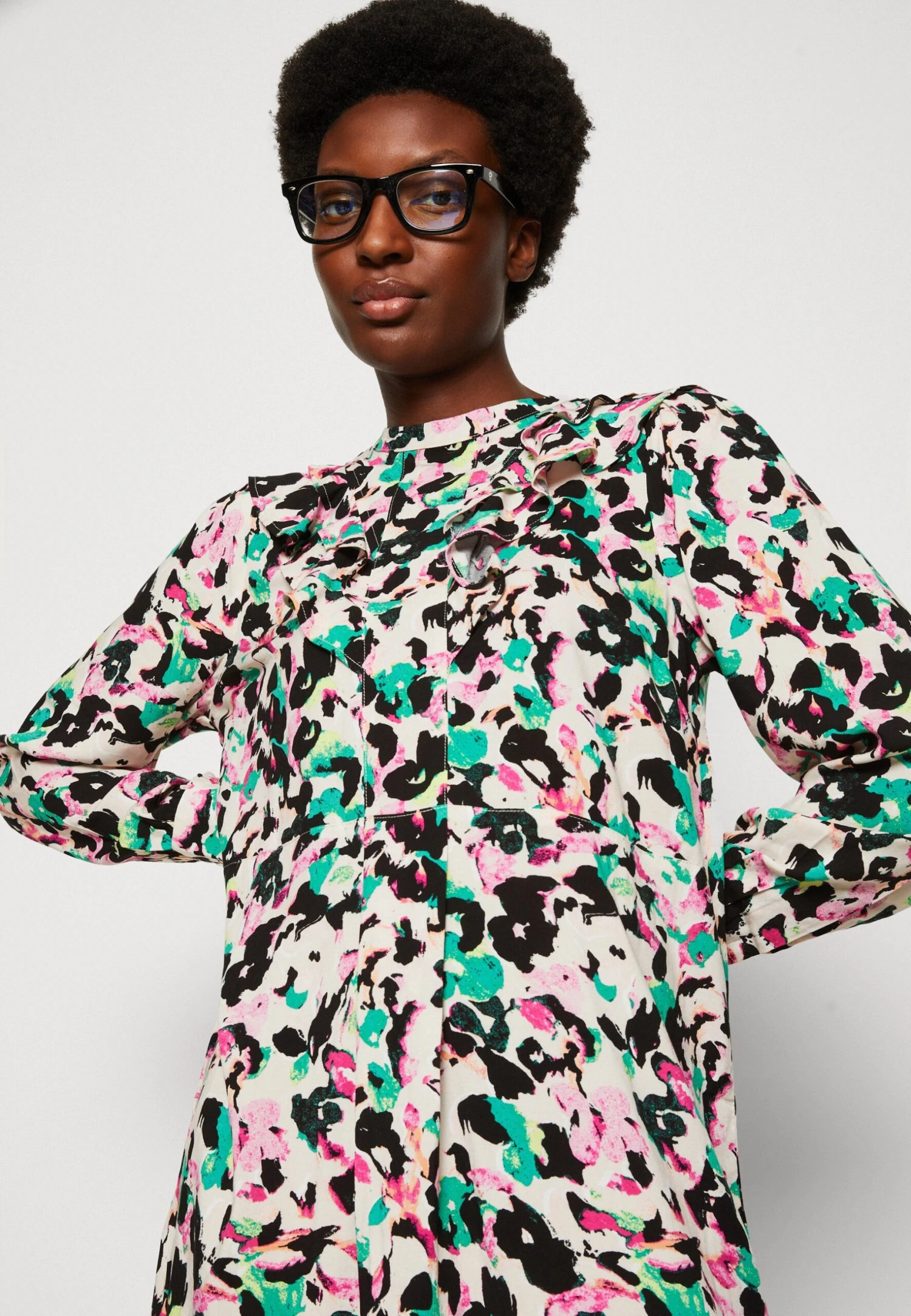 FREEQUENT Tido Dress - Jurk - Pepper Green/Moonbeam 4 FREEQUENT Tido Dress - Jurk - Pepper Green/Moonbeam - Afbeelding 4