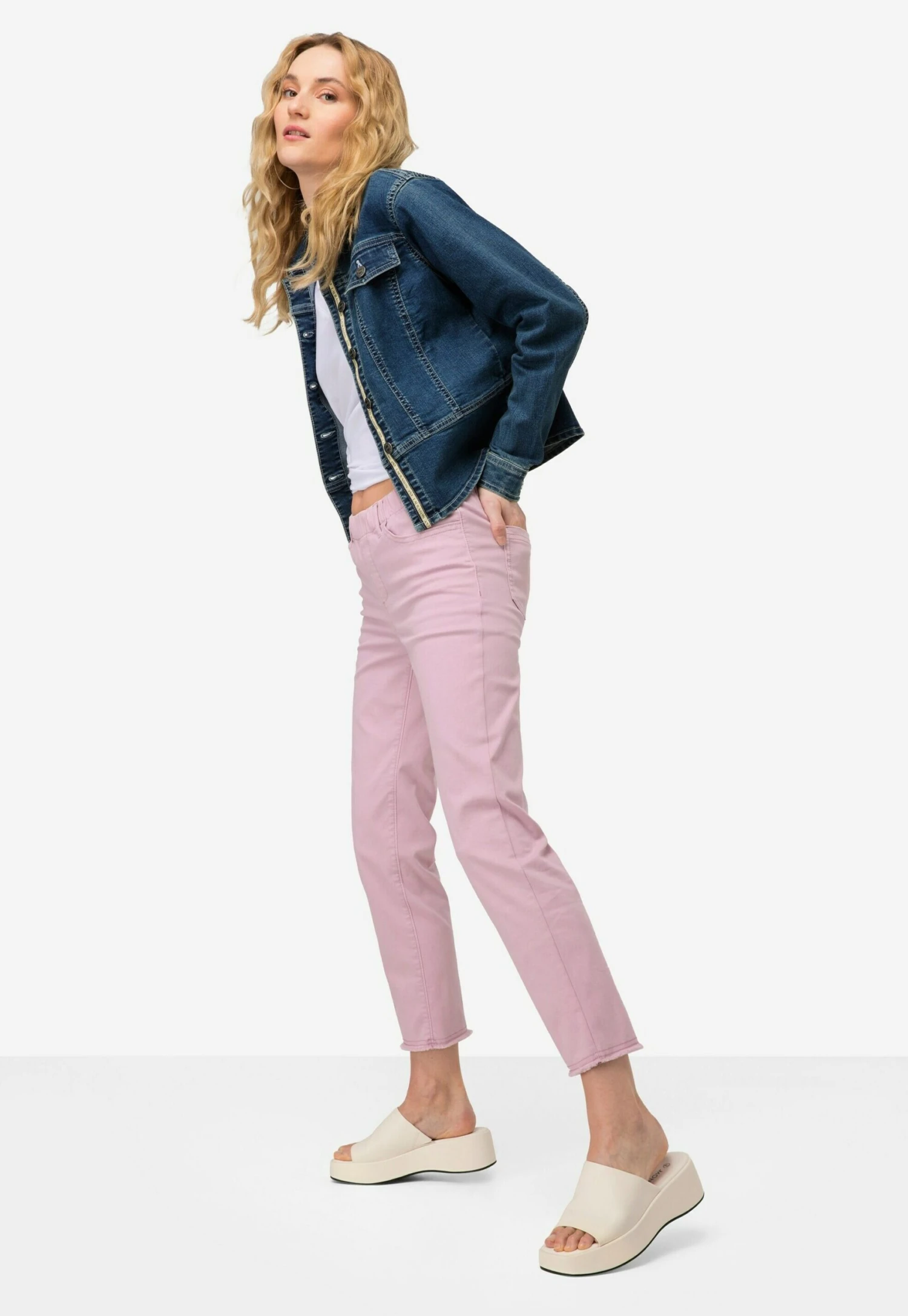 7/8 Julia Schmale Passform 4-Pocket Saum - Slim Fit Jeans - Oudroze 2 7/8 Julia Schmale Passform 4-Pocket Saum - Slim Fit Jeans - Oudroze - Afbeelding 2