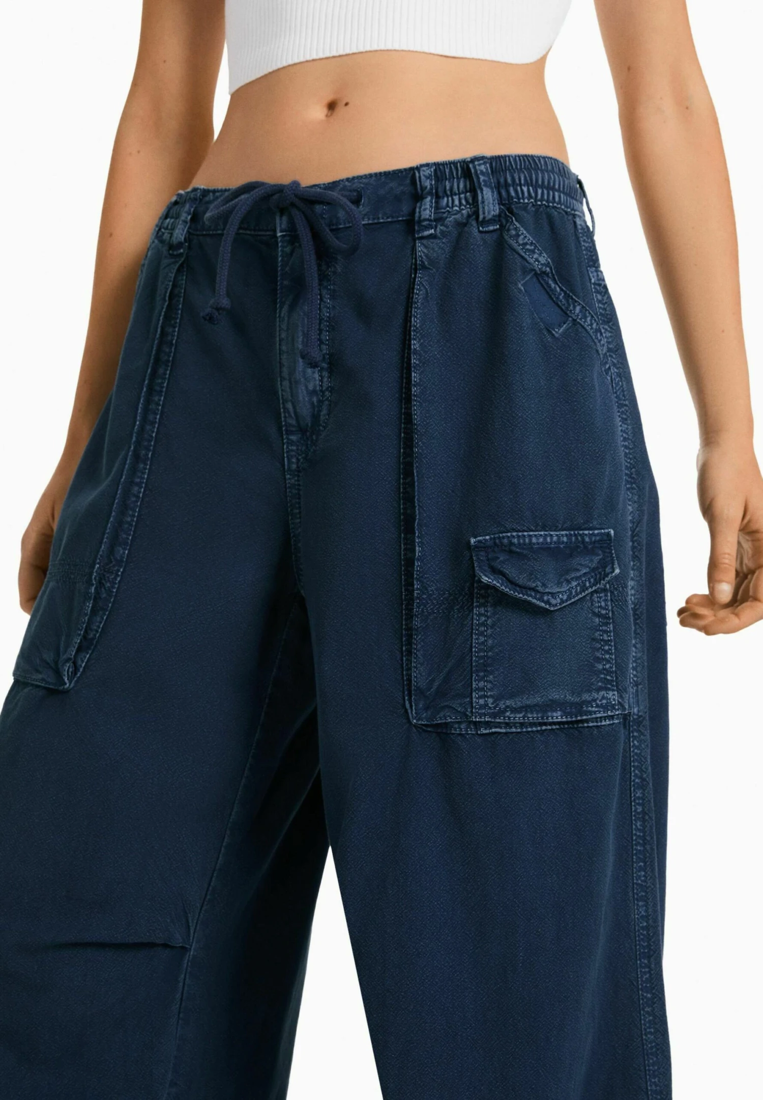 BERSHKA Rustic- Broek - Dark Blue 4 BERSHKA Rustic- Broek - Dark Blue - Afbeelding 4