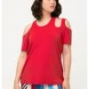 Ulla Popken T-Shirt Basic - Rouge Salsa