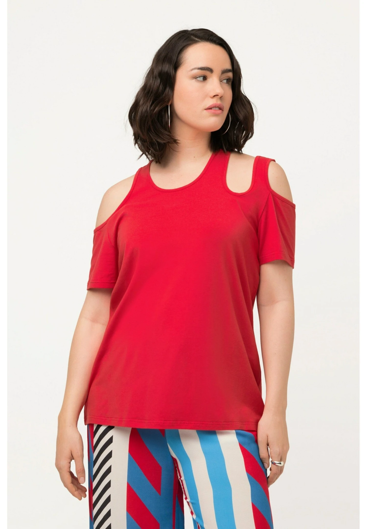 Ulla Popken T-Shirt Basic - Rouge Salsa 1 Ulla Popken T-Shirt Basic - Rouge Salsa