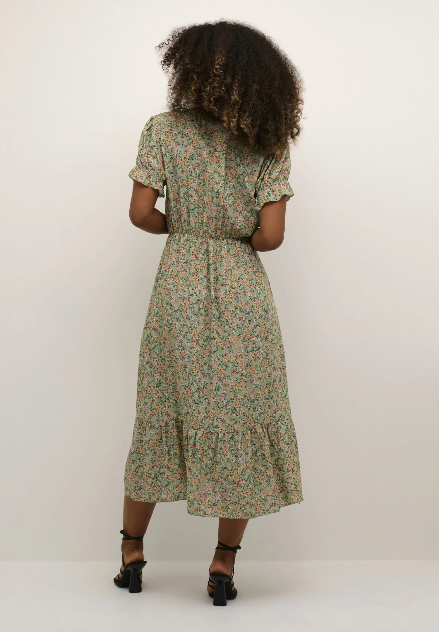 Cream Crlina - Jurk - Green Flower Print 3 Cream Crlina - Jurk - Green Flower Print - Afbeelding 3