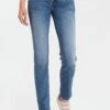 Rose - Straight Leg Jeans - Mid-Blue-Used