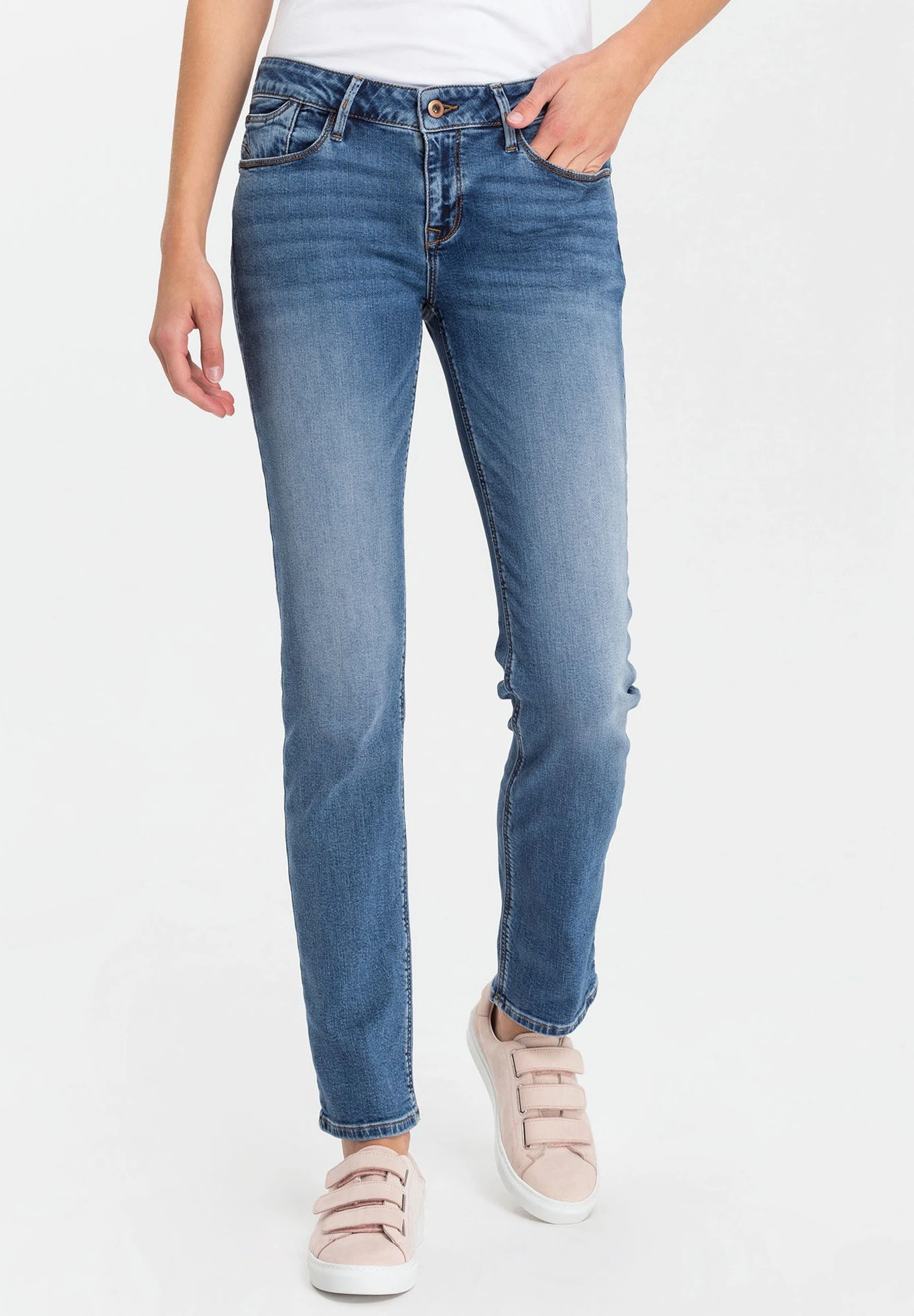 Rose - Straight Leg Jeans - Mid-Blue-Used 1 Rose - Straight Leg Jeans - Mid-Blue-Used