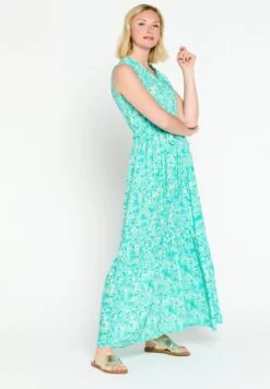 LOLALIZA With Graphic Print - Maxi-Jurk - Turquoise -Only Mode Winkel 792d63bbdec343219ebe9062d4f47a26