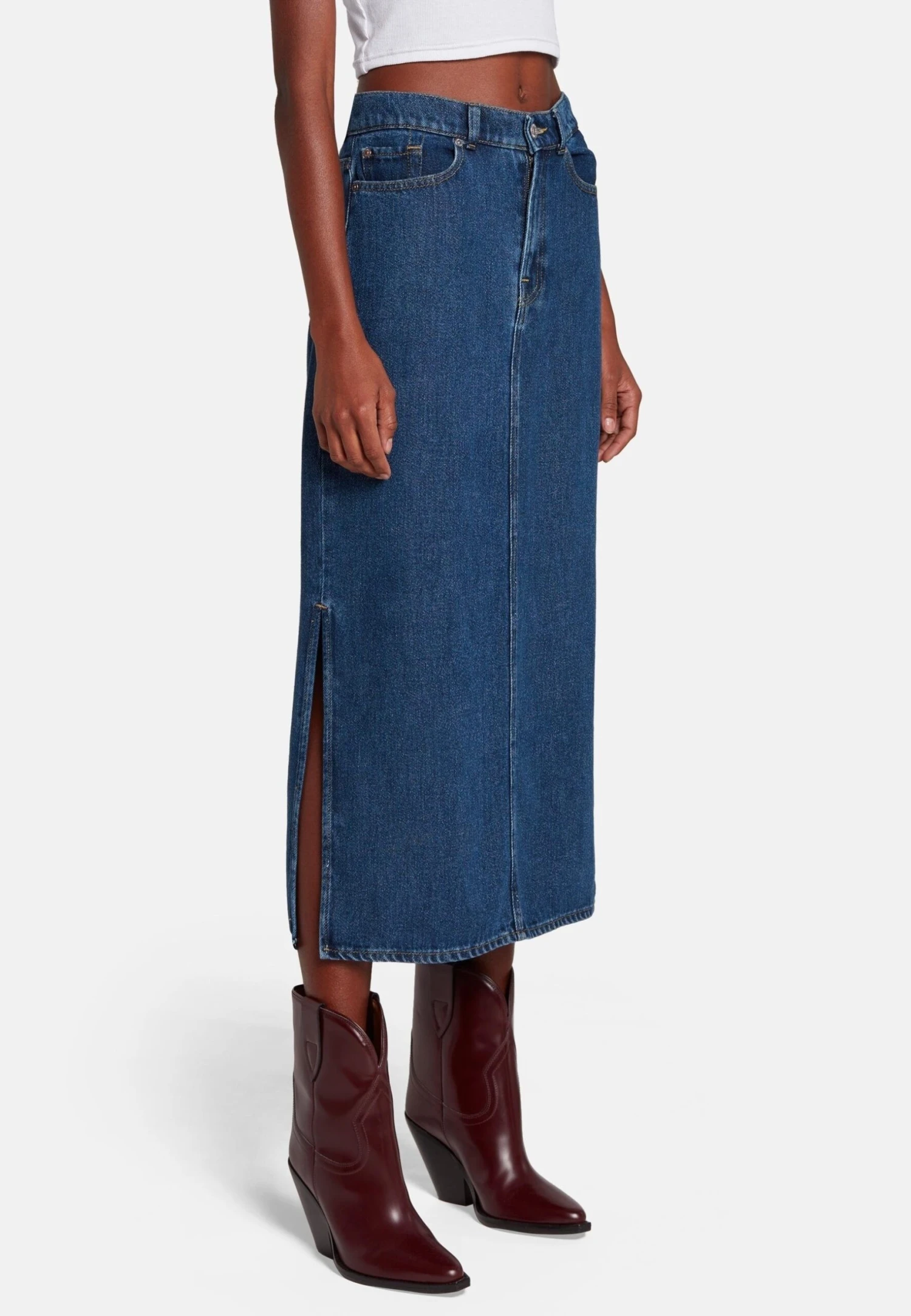 7 For All Mankind Jeansrok - Mid Blue 1 7 For All Mankind Jeansrok - Mid Blue