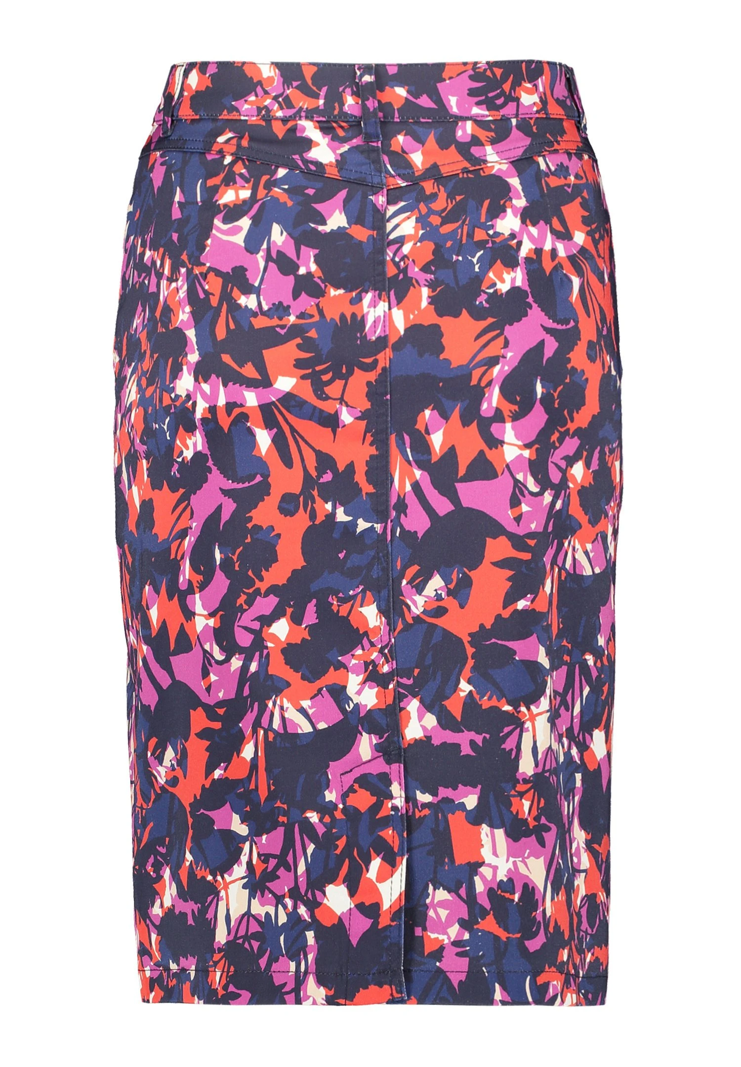 Gerry Weber Kurz Gemusterter - Jeansrok - Blau/Lila/Pink Druck 6 Gerry Weber Kurz Gemusterter - Jeansrok - Blau/Lila/Pink Druck - Afbeelding 6