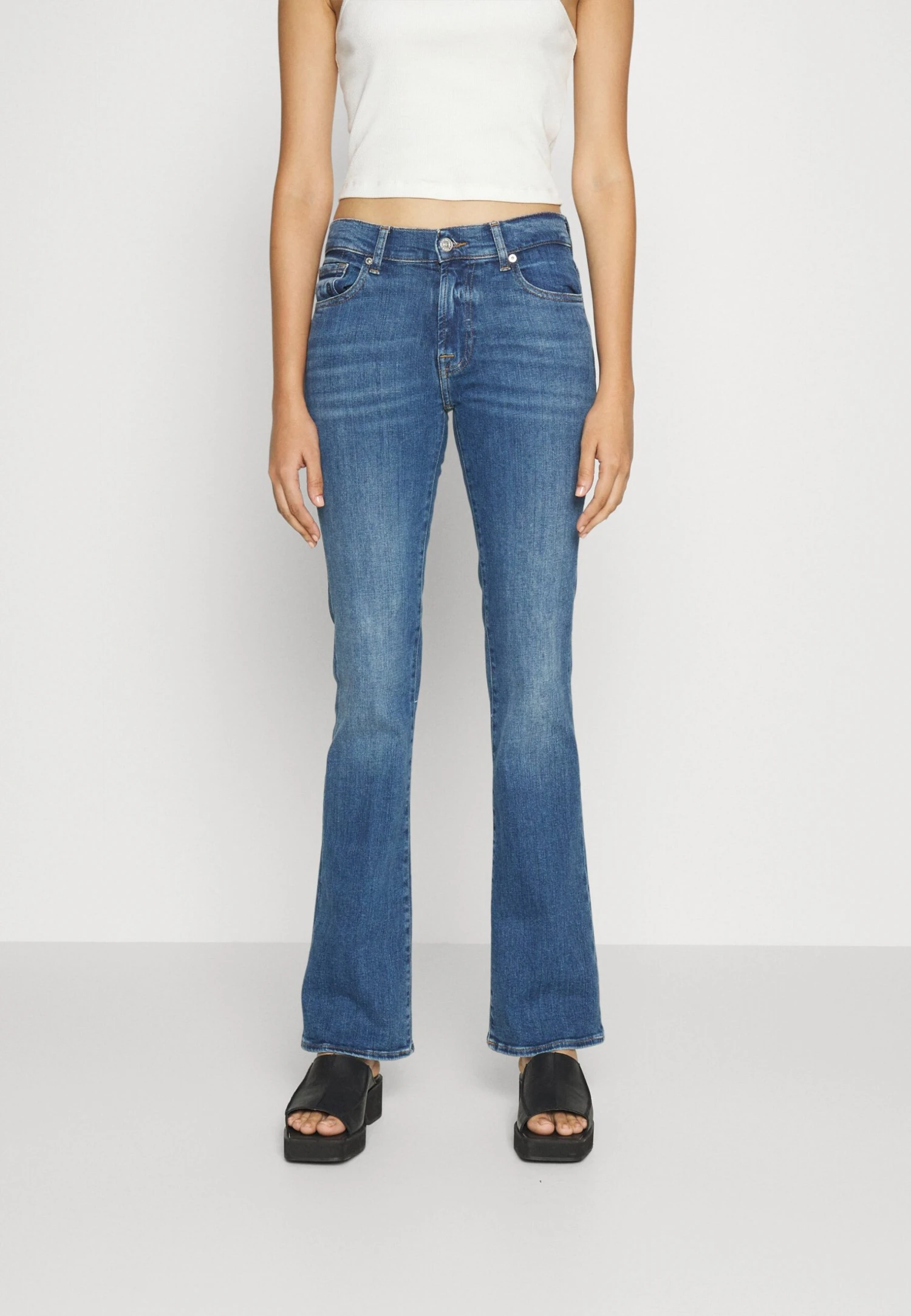 7 For All Mankind Illusion Outer - Bootcut Jeans - Mid Blue 1 7 For All Mankind Illusion Outer - Bootcut Jeans - Mid Blue