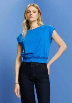 Edc By Esprit Bubble Hem - T-Shirt Print - Bright Blue -Only Mode Winkel 7b31ab8746ab4157bd1d375a3af72e7f