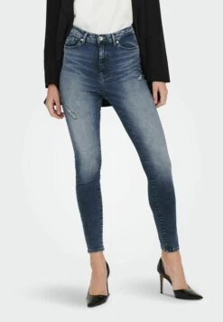 ONLY Onlkeily Life Hw Ank Dest - Jeans Skinny Fit - Medium Grey Denim