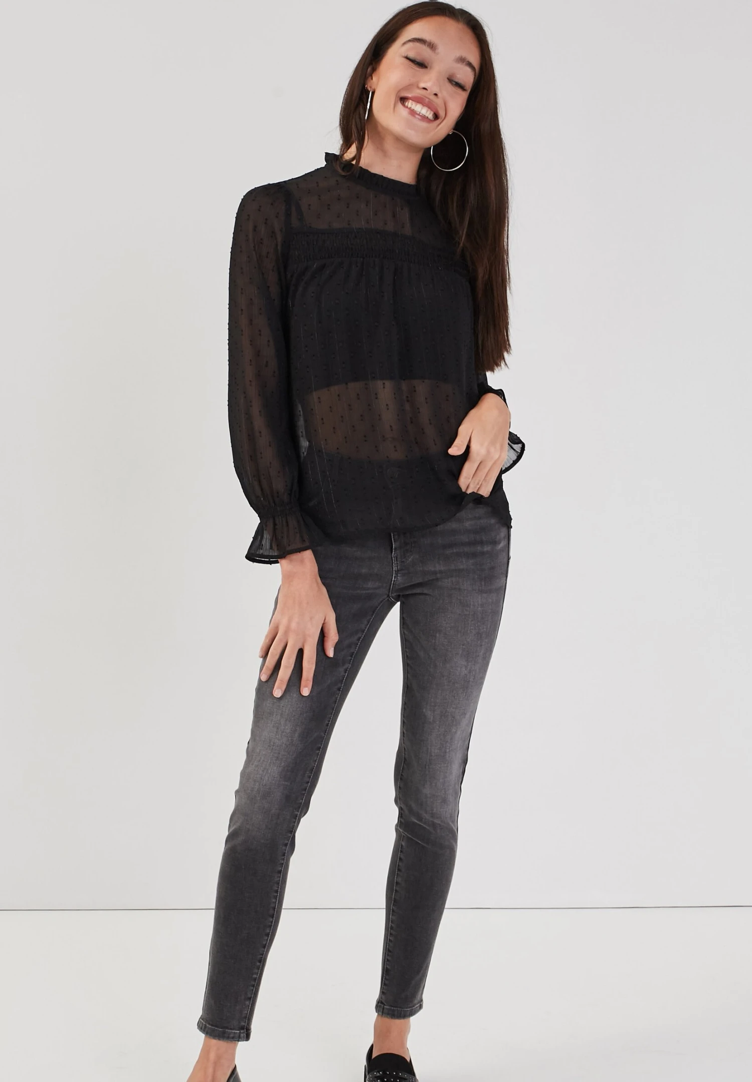 Push Up - Jeans Skinny Fit - Denim Gris 4 Push Up - Jeans Skinny Fit - Denim Gris - Afbeelding 4