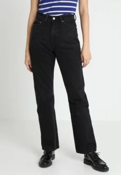 WEEKDAY Rowe Extra High Straight Jeans - Straight Leg Jeans - Echo Black