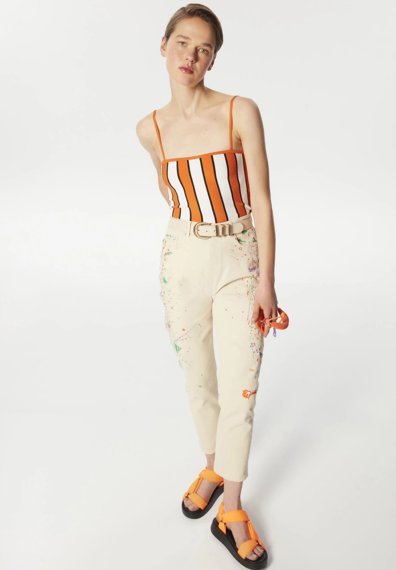 Twist Painted Effect Mom Fit - Straight Leg Jeans - Natural 4 Twist Painted Effect Mom Fit - Straight Leg Jeans - Natural - Afbeelding 4