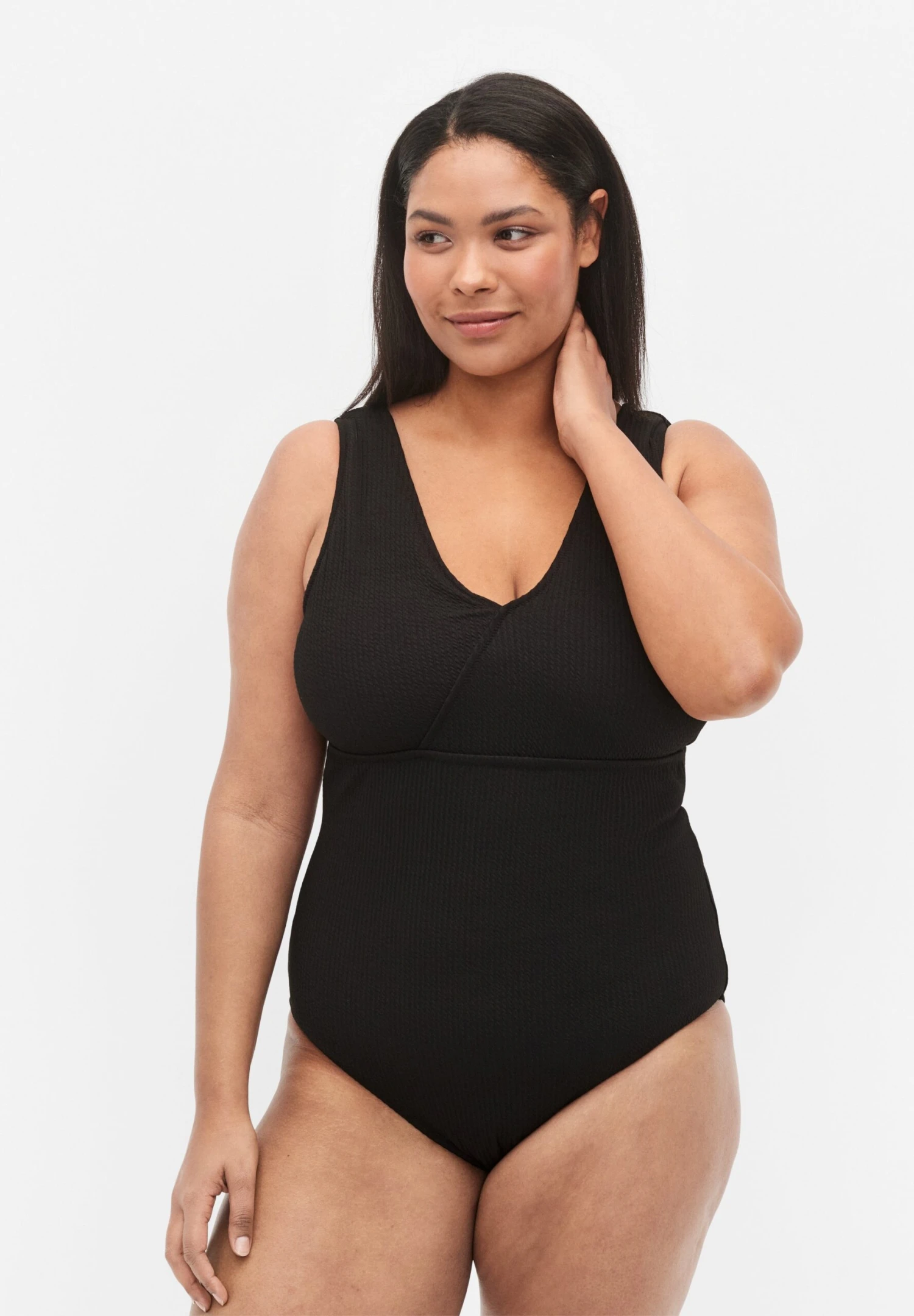 Zizzi With Wrap Effect - Badpak - Black 1 Zizzi With Wrap Effect - Badpak - Black