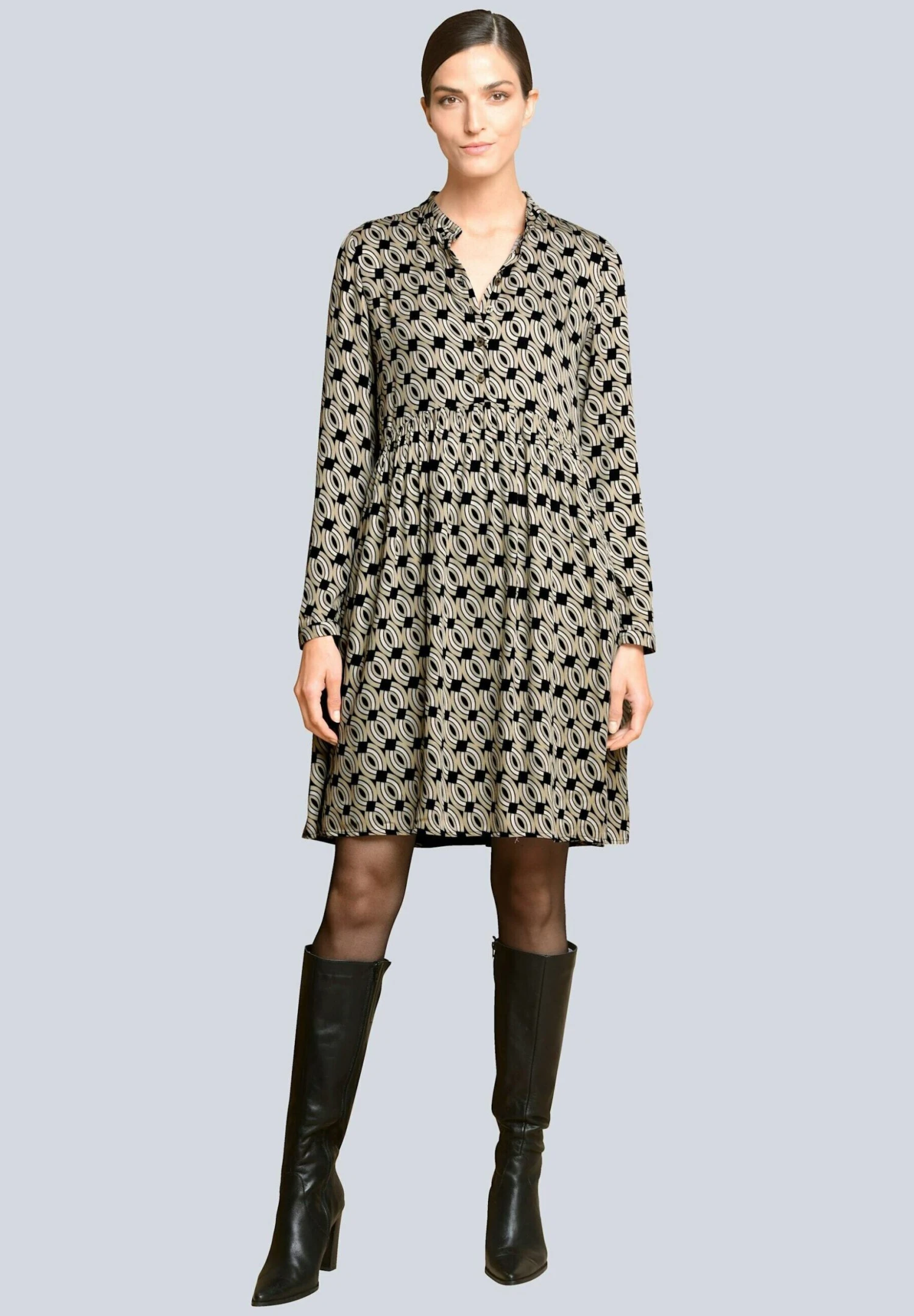 Blousejurk - Taupe 2 Blousejurk - Taupe - Afbeelding 2