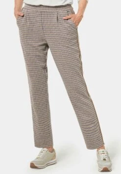 GOLDNER Broek - Light Beige / Patterned