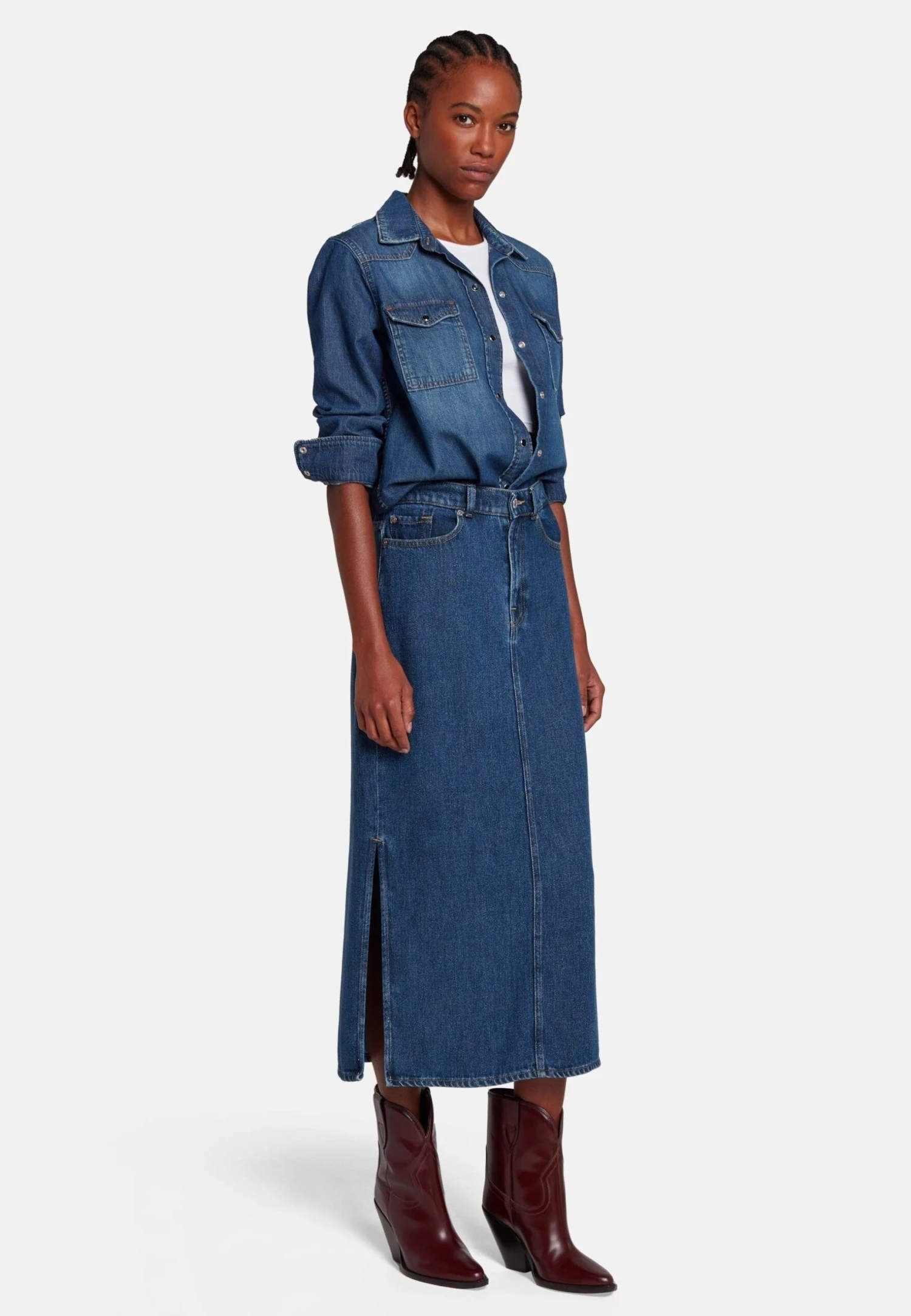 7 For All Mankind Jeansrok - Mid Blue 2 7 For All Mankind Jeansrok - Mid Blue - Afbeelding 2